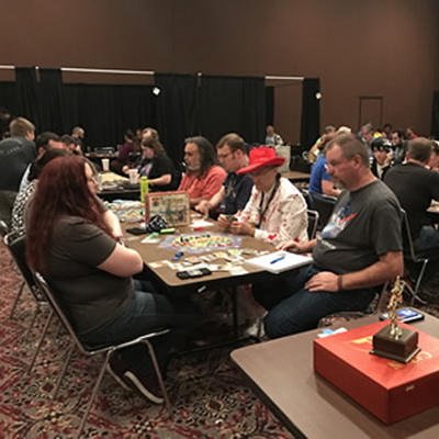 Attendees participating in gaming at Archon.